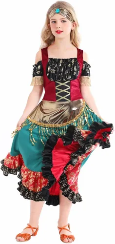 Vista 4 de Seasons Disfraz de gitana Starlight para niñas, cosplay de Halloween