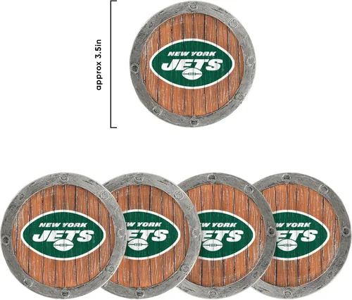 Vista 94 de FOCO NFL Team Logo 5-Pack Barrel Beverage Drink Coaster Set