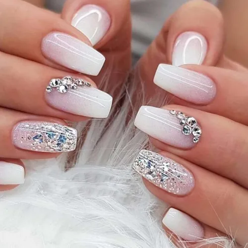 Vista 9 de Uñas postizas francesas a presión, uñas postizas largas de acrílico con forma de ataúd de cobertura completa, uñas postizas de bailarina