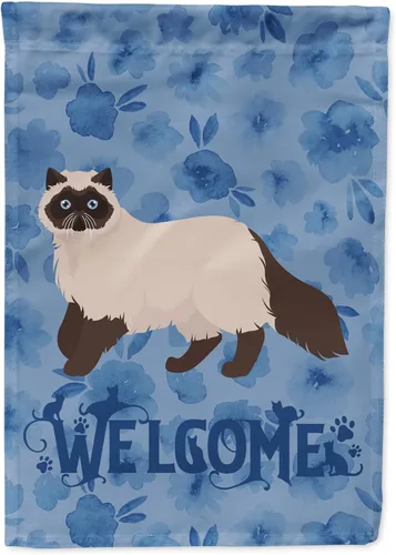 Vista 151 de Caroline's Treasures CK4813CHF - Bandera de bienvenida con gato abisinio azul, manga grande, para porche, para colgar en la pared, poliéster