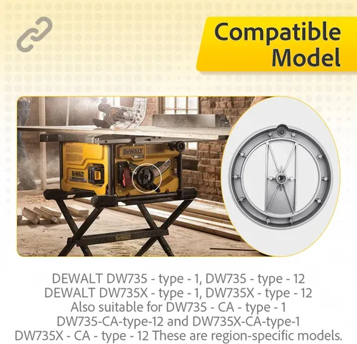 Vista 5 de 5140011-10 Rueda de manivela de ajuste de mango de cepilladora para DeWalt DW735 DW735X Accesorios de repuesto