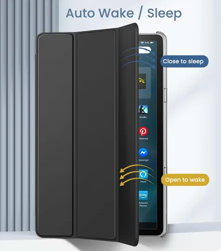 Vista 6 de MoKo Funda compatible con tablet Amazon Kindle Fire Max 11 (13ª generación, versión 2023) de 11 pulgadas, funda delgada de piel sintética
