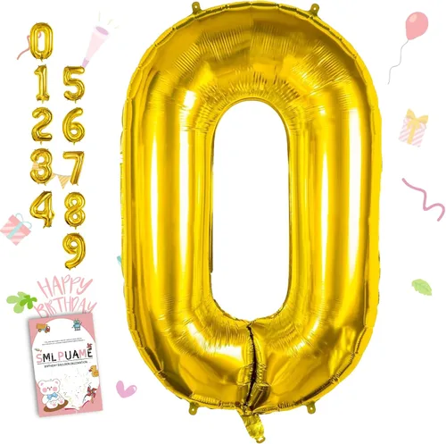 Vista 183 de Globos grandes de 40 pulgadas de números del 0 al 9, globos numéricos para decoración de fiesta de cumpleaños, globos de helio de aluminio