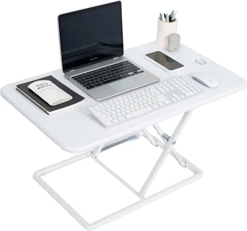 Vista 12 de VIVO Desk-V001J - Elevador de escritorio de pie ajustable en altura superior, ultra delgado, convertidor de escritorio compacto para monitor o Negro