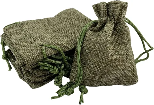 Vista 25 de Palmhomee Paquete de 20 bolsas de regalo de arpillera con cordón, bolsas de joyería de lino, bolsas de yute de boda para joyas y bolsas