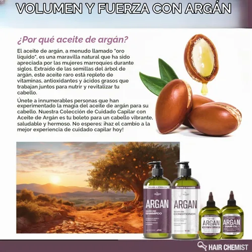 Vista 5 de Hair Chemist Aceite para el cabello Volumen y Fuerza - Aceite de Argán 7.1 oz.