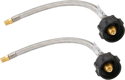 Vista 7 de Manguera de Extensión de Tanque de Propano de 5 Pies con Medidor, Adaptador, Adecuada para Tanques de 1 Libra a 20 Libras