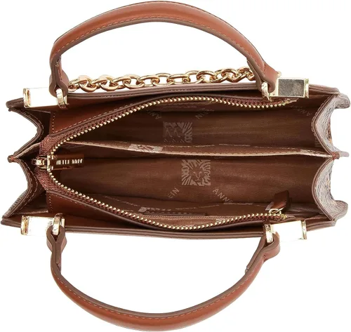 Vista 3 de Anne Klein Mini bolso convertible recortado de serpiente con cadena de botín