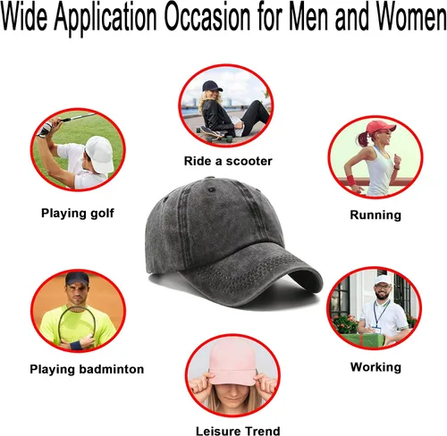 Vista 5 de PFFY 2 Packs Vintage Washed Distressed Baseball Cap Golf Dad Hat for Men Women