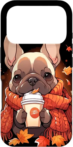 Vista 30 de French Bulldog Fall Autumn Pumpkin Spice Latte Frenchie Dog Case for iPhone 17
