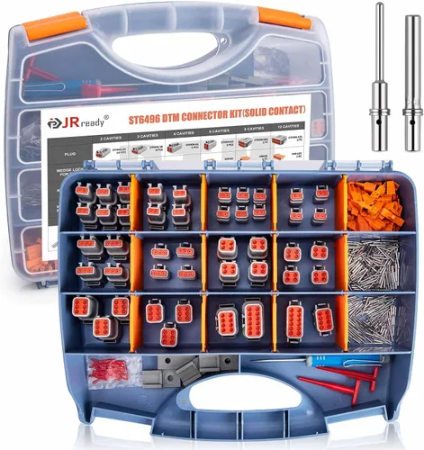 Vista 9 de JRready ST6338 Deutsch DTHD - Kit de conectores de 1 pine, 10 pares de conectores impermeables de un solo pin para aplicaciones pesadas, tamaño 12