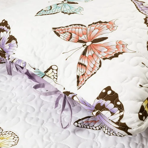 Vista 7 de Lush Decor Flutter Butterfly - Juego de edredón de 2 piezas, bonito cubrecama acolchado, lila, tamaño individual
