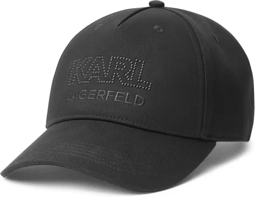 Vista 3 de Karl Lagerfeld Paris Gorra con logotipo tachonado para hombre, Black_Tonal, Negro_tonal