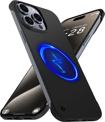 Vista 31 de GRECAZO Funda magnética delgada para iPhone 15 Plus de 6.7 pulgadas (2023), ultrafina, ligera, duradera, sin marco, mate, rígida, MagSafe con anillo