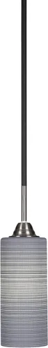 Vista 199 de Toltec Lighting Paramount - Mini colgante de 1 luz en acabado negro mate con cristal de arte perla de 7 pulgadas y estilo negro