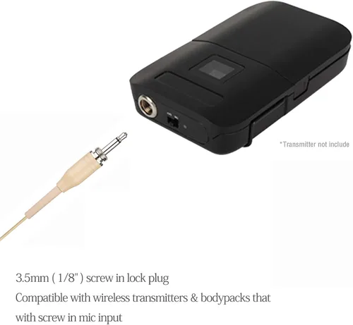 Vista 3 de Auriculares con micrófono discretos para colgar sobre la oreja para sistema inalámbrico, transmisor de bodypack, ideal para conferencias