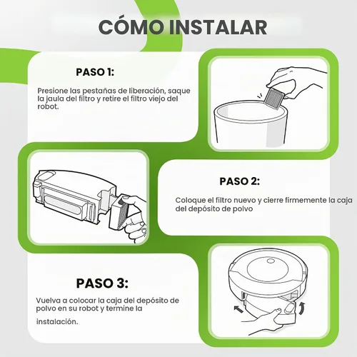 Vista 9 de Improvedhand Filtros de repuesto para i-Robot Roomba E I y J Series i1+ i3 i3+ i4 i5/plus i6 i6+ i7 i7+/plus i8 i8+ E5 E6 E7 piezas de aspiradora
