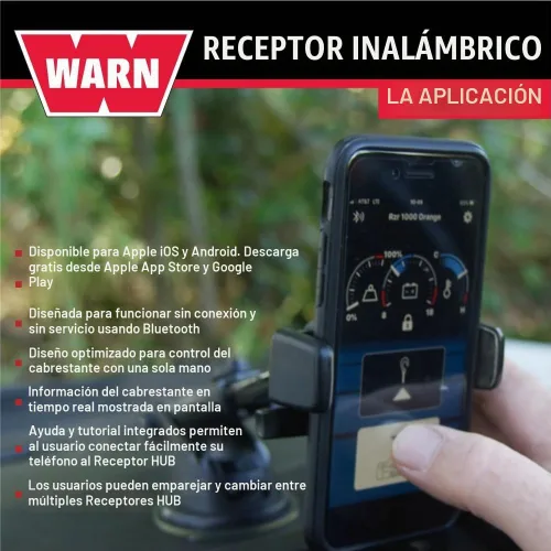 Vista 6 de WARN Receptor Bluetooth inalámbrico HUB para cabrestantes de camiones, SUV y Jeep