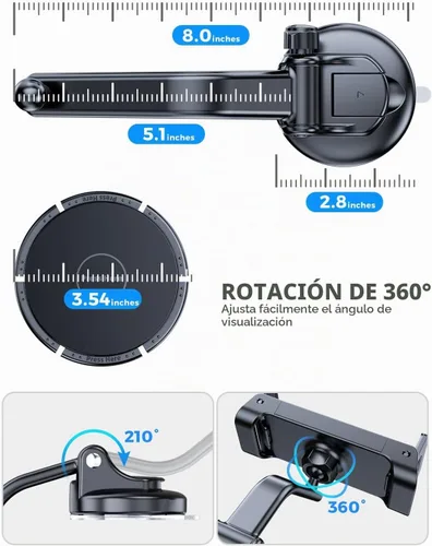 Vista 5 de eSamcore Soporte para Tablet para Salpicadero de Coche, Soporte de Montaje en Parabrisas para iPad y Soporte Plegable para Teléfono con Abrazadera