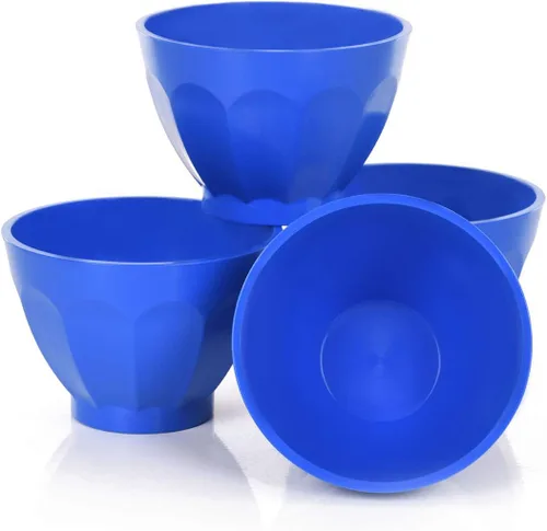Vista 2 de Mintra Home Cuencos y bandejas irrompibles (colección Bold), azul oscuro, (tazón pequeño, 4 unidades, 8 onzas)