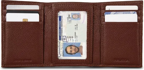 Vista 80 de Nautica Men's Trifold Wallet RFID Blocking Protection ID Window Card Slots Genuine Leather Durable