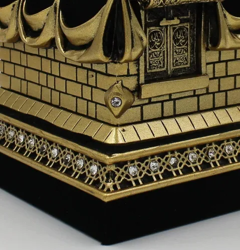 Vista 5 de Inicio Decoración de mesa Kaba Réplica Modelo Showpiece Bookend Eid Gift (grande, dorado)