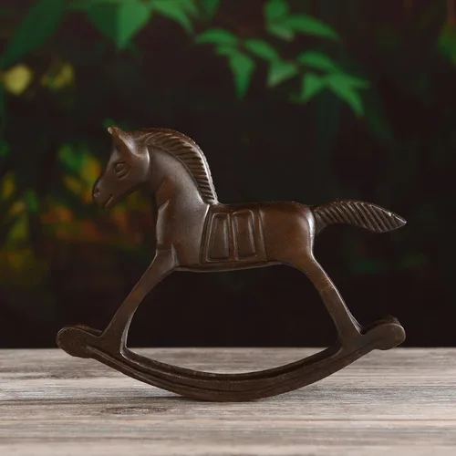Vista 3 de BRASSTAR Artículos de muebles de caballos mecedores de latón Superficie lisa Meticuloso Patrón decorativo Decoración interior y exterior TQGJPT418