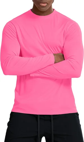 Vista 13 de Zengjo Camisetas atléticas que absorben la humedad para hombre, de manga larga, para entrenamiento, correr, gimnasio, rendimiento, protección UV