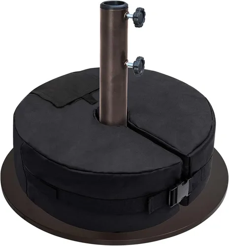 Vista 2 de EliteShade USA - Base redonda resistente para sombrilla de hasta 140 libras, con placa de acero para patio al aire libre, jardín o mesa de patio
