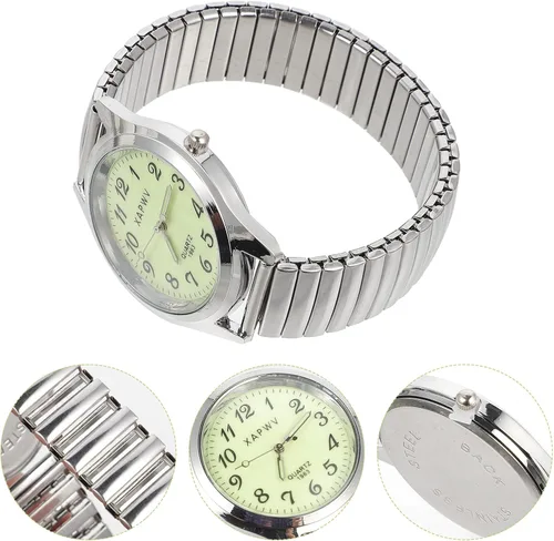 Vista 3 de Hemobllo Reloj casual digital luminoso para ancianos, banda elástica, regalo para pareja