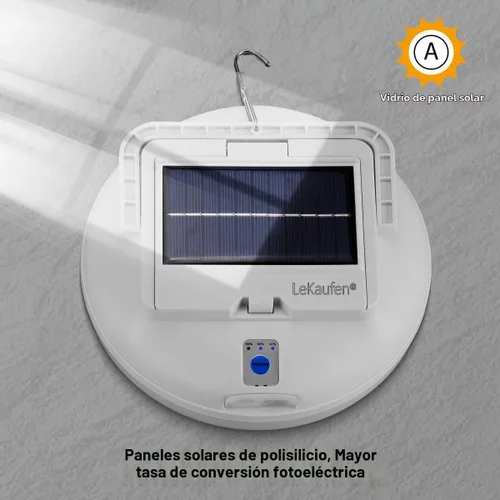 Vista 5 de Linterna solar que acampa 126 LED, luz colgante recargable de la tienda