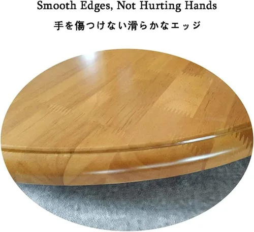 Vista 4 de Tocadiscos de madera maciza de 30 pulgadas, 34 pulgadas y 38 pulgadas, bandeja giratoria grande para mesa de comedor, plato de servicio de mesa