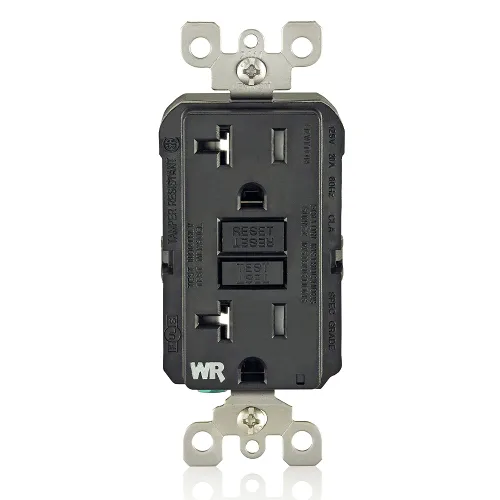 Vista 10 de Leviton SmartlockPro receptáculo resistente al clima, comprobación automática, con guía de luz e indicador LED, GFWT1-E