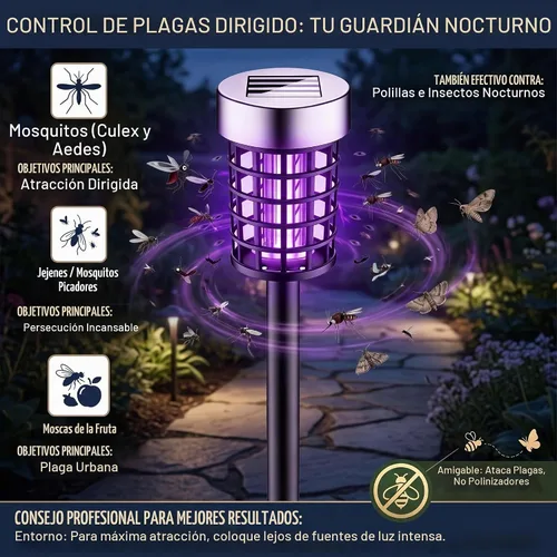 Vista 4 de 4 Pack Solar Bug Zapper Outdoor Waterproof Mosquito Repellent Outdoor Patio