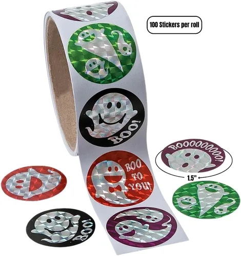 Vista 2 de Fun Express - Pegatinas en rollo de prisma fantasma para Halloween - Papelería - Pegatinas - Pegatinas - Rollo - Halloween - 1 pieza