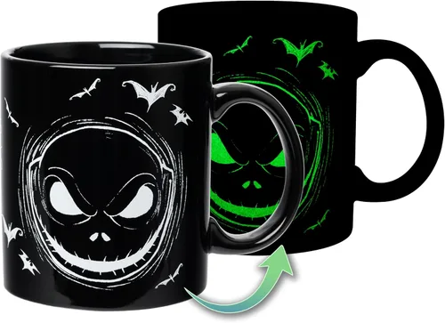 Vista 7 de Silver Buffalo Disney Nightmare Before Christmas Jack and Sally Misfit Love - Taza de cerámica con borde ancho, 16 onzas