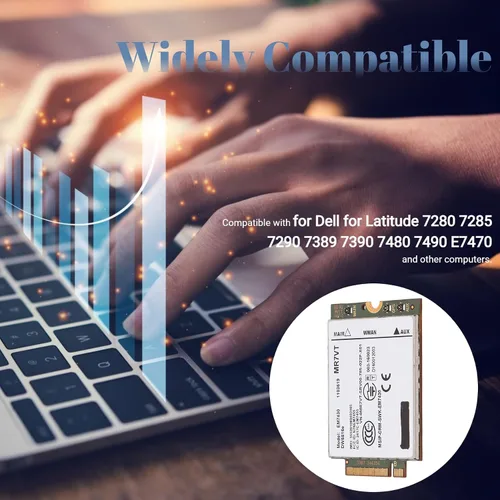 Vista 5 de Tarjeta de red 4G LTE, UMTS HSDPA HSPA+ LTE Módulo de red de computadora M.2 Interfaz, 300Mbps Plug and Play, para 7280 7285 7290 7389 7390 7480
