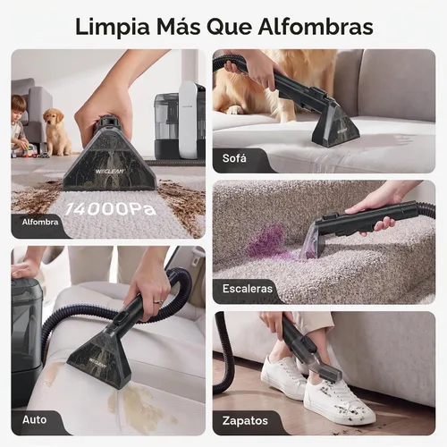 Vista 4 de Limpiador de manchas portátil, limpiador de alfombras y tapicería para sofá