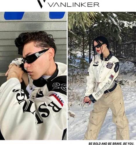 Vista 2 de VANLINKER Gafas de sol gruesas envolventes para mujeres y hombres, gafas futuristas Y2k VL9697