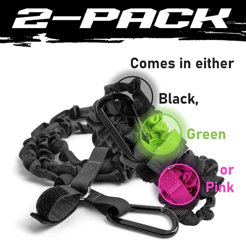 Vista 7 de Gradient Fitness 2 Pack Kayak Paddle Leash, 5-8 Feet Stretchable Paddle Strap with Carabiner Secure Leash Lanyard Rope for SUP Kayak Canoe Paddle