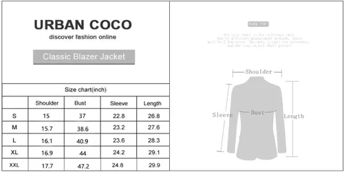 Vista 7 de Urban CoCo Chaqueta blazer de oficina para mujer con frente abierto