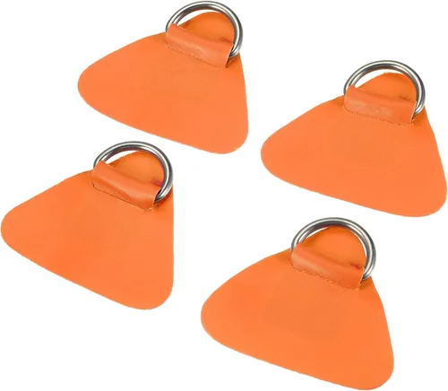 Vista 8 de X AUTOHAUX 4 Pcs D Ring Patch PVC Stainless Steel Triangle Shape D Ring Pad for Inflatable Boat Kayak Canoe Deck