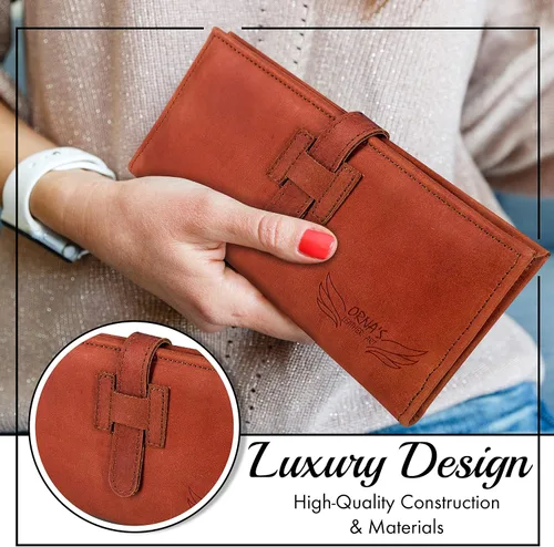 Vista 5 de Orna's Leather Art Carteras, Coñac Rojo, Contemporáneo