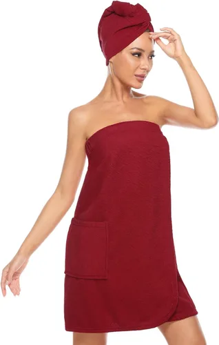 Vista 7 de Orrpally Bata de Envoltura de Ducha para Mujer, Toalla de Envoltura de Baño, Bata de Spa, Envoltura Corporal Ajustable