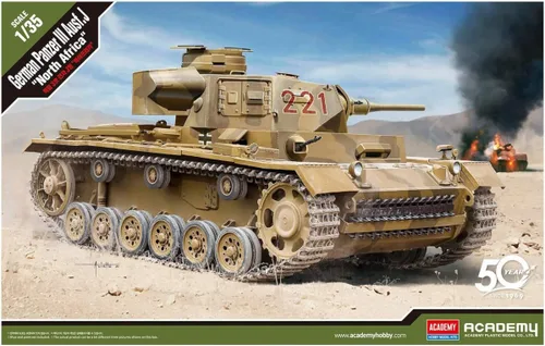 Vista 6 de Academy 1/35 Alemán Panzer III AUSF.J Norte de África # 13531 Kits de modelo Hobby