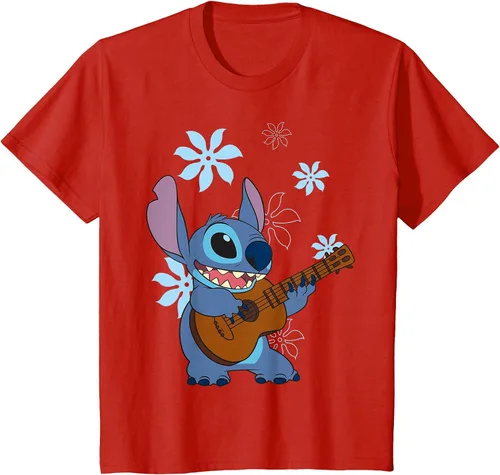 Vista 5 de Camiseta de danza floral Lilo & Stitch con ukelele para niñas Gris asfalto