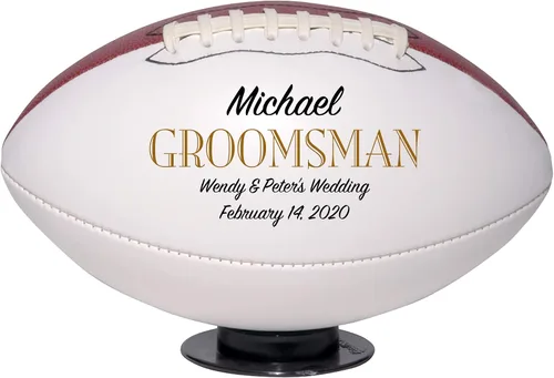 Vista 19 de Regalo personalizado de boda de fútbol, padrino de boda, padrino de boda, padrino, dama de honor, regalo de recuerdo de portador de anillos