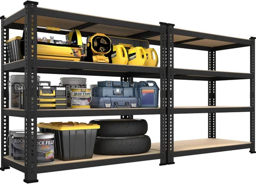 Vista 18 de PrimeZone Estantes de Almacenamiento de Servicio Pesado de 40" An x 20" Pr x 59" Al, Unidad de Estantería de Garaje Ajustable de 4 Niveles, Estante