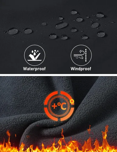 Vista 2 de MoFiz Pantalones de esquí de nieve impermeables para niños, pantalones de snowboard de forro polar cálido para niñas, cintura elástica, pantalones
