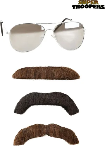 Vista 5 de Fun Costumes Adult Super Troopers Mustache and Sunglasses Kit